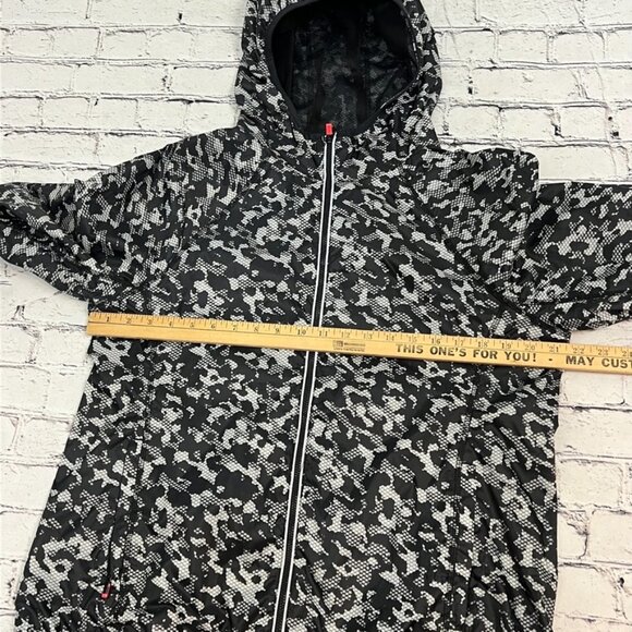 Tommy Hilfiger Sport women's windbreaker Large black /grey digital camo‎ jacket - Picture 12 of 13